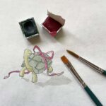 An illustration for a new home card of a tortoise