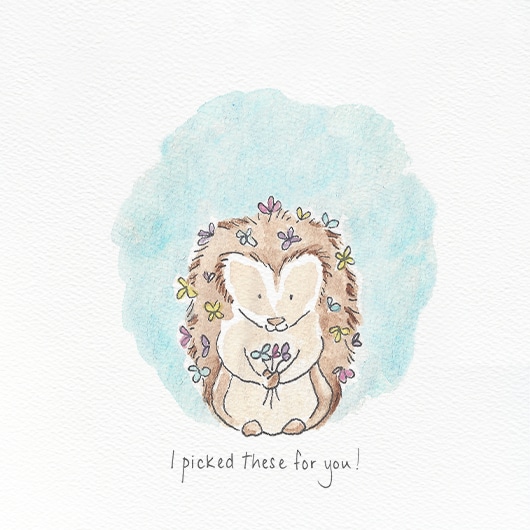 An illustration of a happy hedgehog