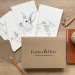A box of assorted greeting cards