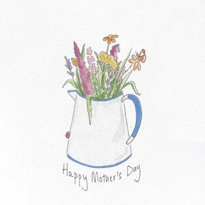 An illustration of a jug of wildflowers
