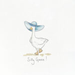 A greetings card for all occasions with a silly goose wearing a big blue hat