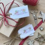 Christmas gift wrapping ideas with an illustrated cat design