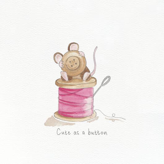 An illustrated mouse with a needle & thread