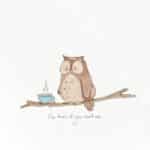 An owl illustration for a greeting card