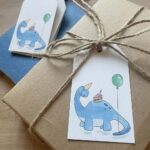 Dinosaur gift tags for wrapping children's birthday presents