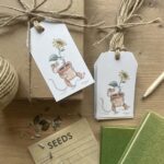 A set of cute recycled paper gift tags