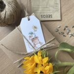 A birthday gift tag with a cute mouse design