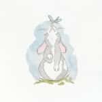 A bunny rabbit illustration for a greeting card