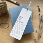 A recycled paper bookmark