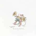 A cute illustration of a mouse for a greeting card