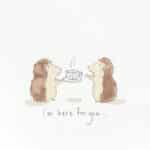 A cute hedgehog illustration for a thinking of you card