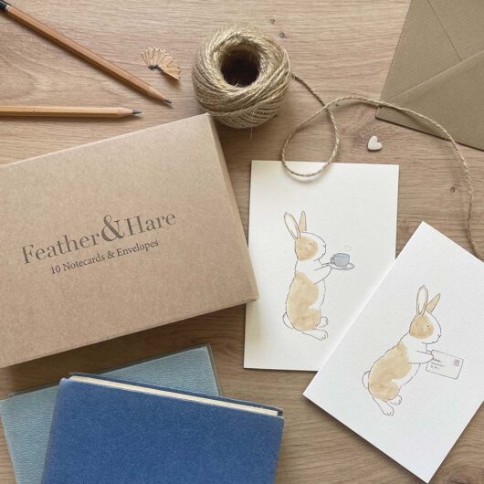 A set of boxed greetings cards