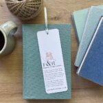 A recycled paper bookmark