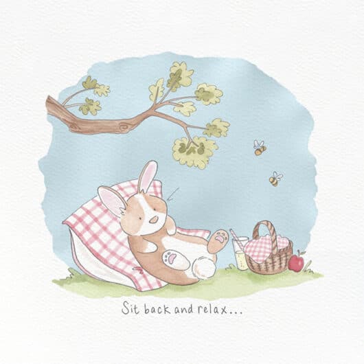 A cute watercolour bunny for a greeting card