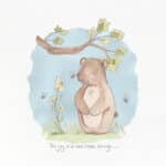 A cute bear illustration for an uplifting greeting card