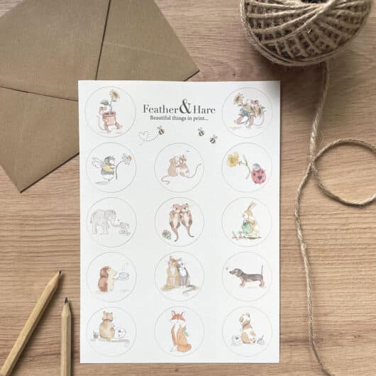 Cute animal envelope seals